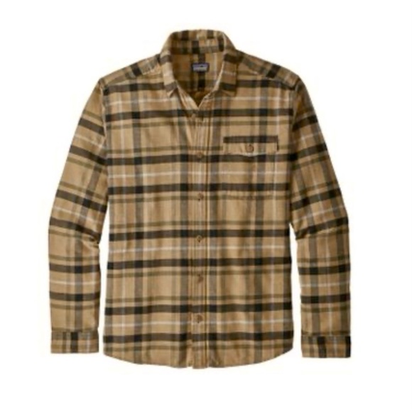 Patagonia Other - ✖️PATAGONIA MENS L LIGHTWEIGHT FJORD FLANNEL PLAID MOJAVE KHAKI BUTTON UP SHIRT